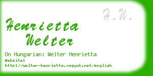 henrietta welter business card